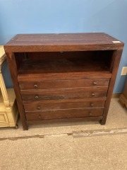2 Door 1 Shelf Dark Cabinet