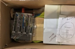 Vtg toy airport set  The assembly instructions for a toy airport set identified as SX93124D