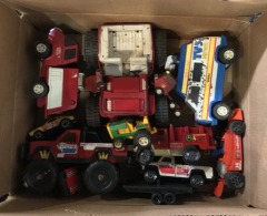 vintage lot of Tonka toy vehicles, possibly from the 1960s to 1980s