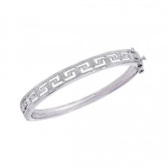 3551 R2 | Diamond Accent Greek Key Bangle