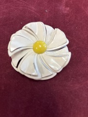 White & Yellow Flower Pin