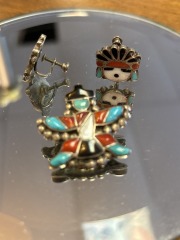 Native turquoise, pen, and earrings