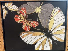 Framed Canvas Print, \u201cFly In Gold\