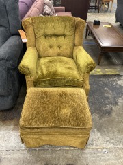 Gold Chair with Ottoman