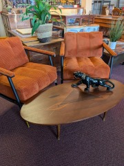 MCM Mobelbolaget  Swedish Coffee Table w\/ Geometric Marquetry Inlay