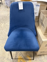Royal Blue Velour Dining Chair