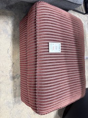 Rust Striped Ottoman