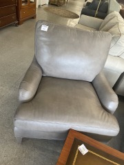 Grey Leather Armchair