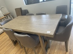 Grey RH Dining Set 8 Chairs