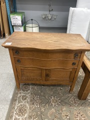 Oak 2 Drwr 1 Door Cabinet