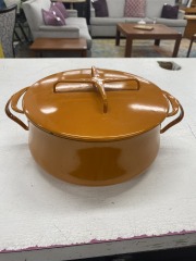 Vintage Dansk Kobenstyle Orange Enamel 2qt. Dutch Oven