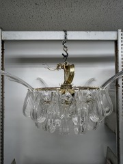 MCM Acrylic Prism Golden Chandelier