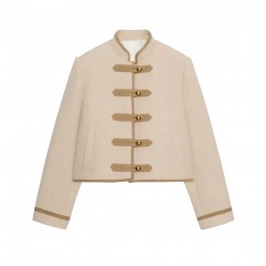 3565 P7 | ZARA Frog Fastener Shoulder Pad Jacket