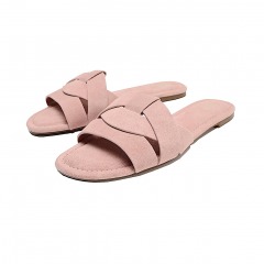 3557 Y2 | ZARA Crossover Leather Flat Sandals