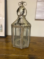 Glass and Metal Lantern Candle Holder