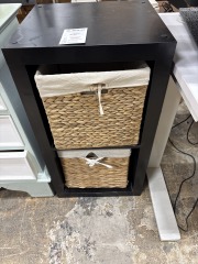 Black 2 shelf unit w\/ baskets