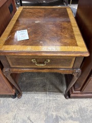 Inlay End Table w\/Drawer