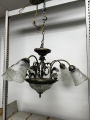 Floral French Art Nouveau Style Chandelier