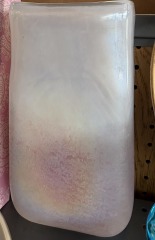 Hand-Blown Frosted Luster Vase, Opalescent Pink