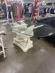 Vintage Plaster Dolphin Dining Room Table