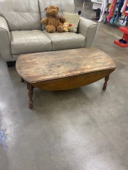 Wood Coffee Table with Collapsible Sides