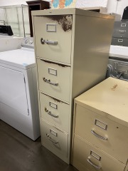 Beige Four Drawer Filing Cabinet