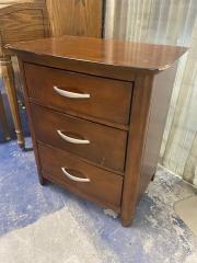 Three Drawer Chestnut Nightstand