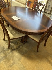 Regency Style Dining Rm Table w\/ 4 Chairs  1 Leaf