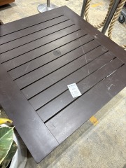 Dark Brown Metal Patio Table