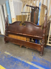 Traditional Cherry Finish King Headboard & Footboard (AS IS)