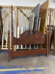 Traditional Wheat Motif Queen Headboard & Footboard (AS IS)