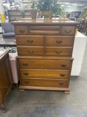 Very Nice & Good Traditional Wood Tallboy Dresser
