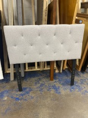 Grey Tuffted Twin Headboard