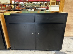 Vintage Black Lower Bathroom Storage Cabinet