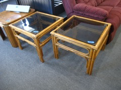 Rattan Glass Top End Table (EACH)
