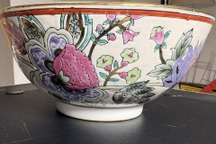 Decorative Bowl, Gold Accents Asian-style Florals, Butterflies