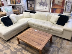 White Leather Modern Sectional Sofa