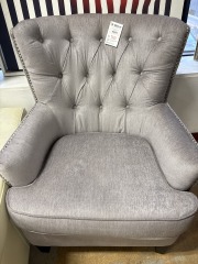 Grey Tufted Arm Chair