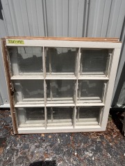 Antique Single Pane Wood Window 33 1\/8x31 7\/8