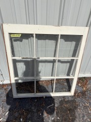 Antique Wood Window 31 3\/4 x 34 3\/16