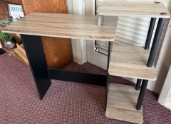 Modern Desk, With 3 Side Shelves