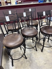 Modern Brown Leather Counterstool
