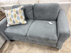 Grey Microfiber 2 Cushion Sofa