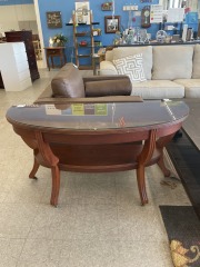 Glasstop Half round Sofa Table