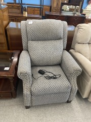 Blue Check Electric Recliner