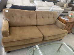Camel Plush 2 Seat Sofa