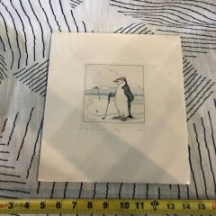 Lucius DuBose \u201cAt the 18th White\u201d Penguin Etching Signed 26\/300