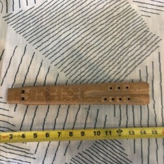 Vintage Dvojnice, Hand Carved Wooden Double Flute from Balkans, Yugoslavia