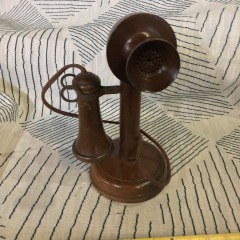 Wooden Vintage Candlestick Telephone
