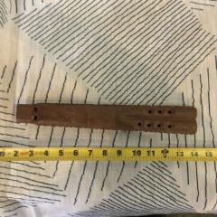 Vintage Dvojnice, Hand Carved Wooden Double Flute from Balkans, Yugoslavia
